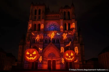 Cathédrale illuminée : plongez dans l'ambiance d'Halloween à Amiens