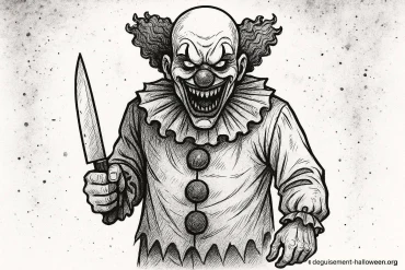 Dessin halloween qui fait peur clown à imprimer : sélection gratuite à découvrir