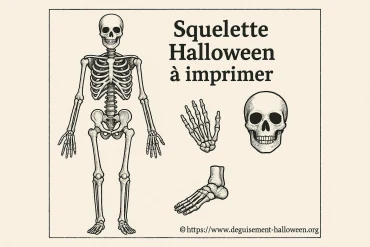 Squelette Halloween à imprimer : modèles gratuits et astuces faciles