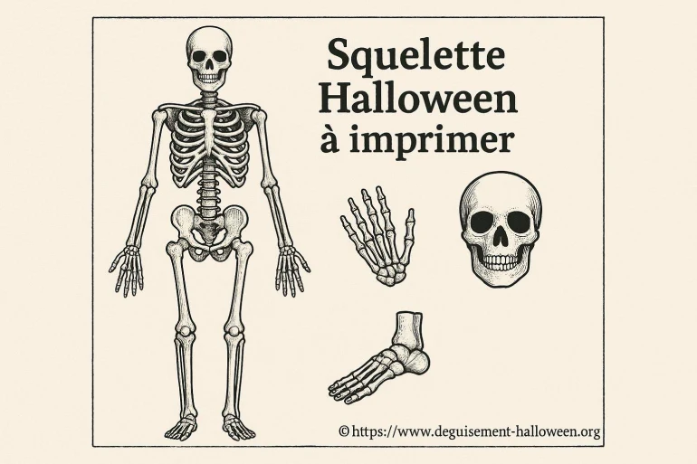 Squelette Halloween à imprimer : modèles gratuits et astuces faciles