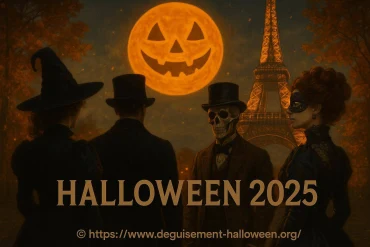 Halloween 2025 à la tour eiffel : comédiens et bulle d'automne lumineuse