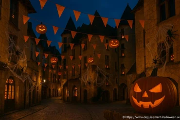 Ville médiévale décorée : comment Sarlat se transforme pour Halloween