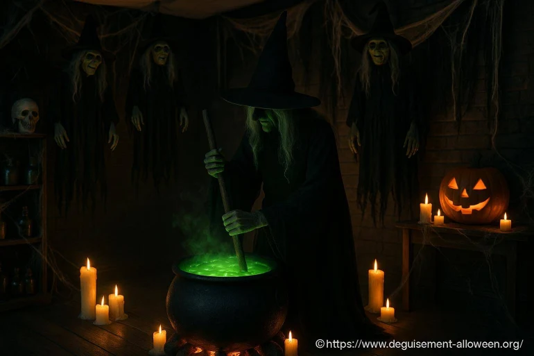 Créer une décoration de maison hantée sur le thème des sorcières : astuces et idées