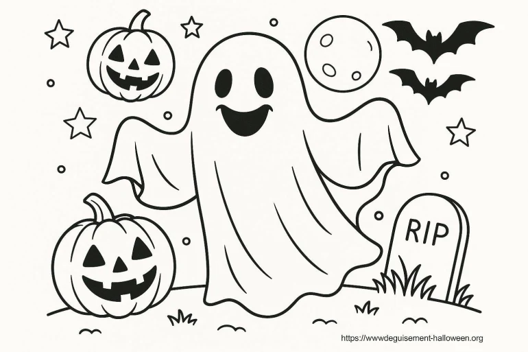 Coloriage halloween fantôme : modèles gratuits à imprimer facilement