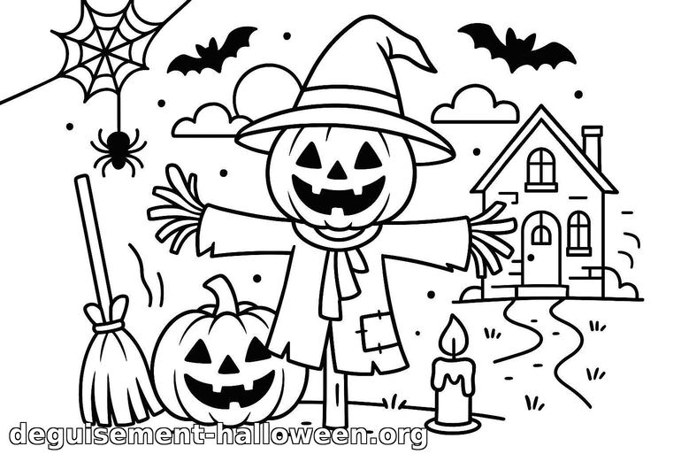 Coloriage d'épouvantail d'Halloween