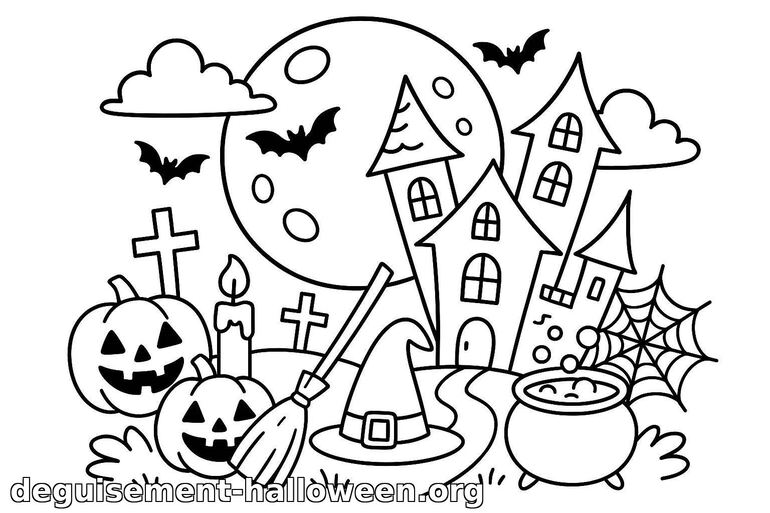 Coloriage d'Halloween à imprimer