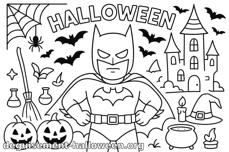 Coloriage de Batman pour Halloween