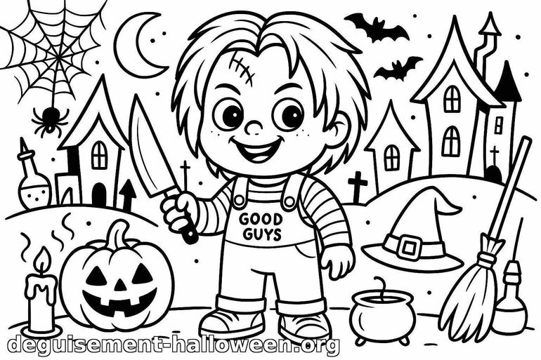 Coloriage de Chucky pour Halloween