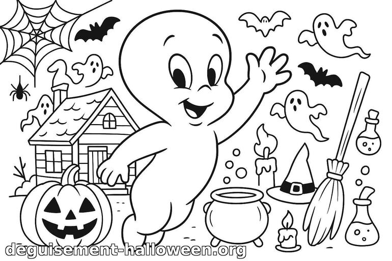 Coloriage de fantôme d'Halloween