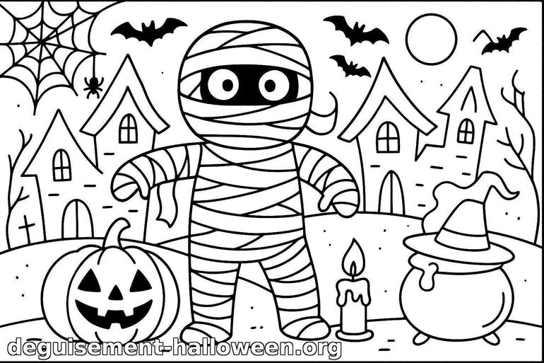 Coloriage de momie pour Halloween