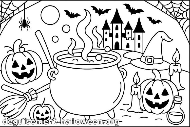 Coloriage de sorcière pour Halloween