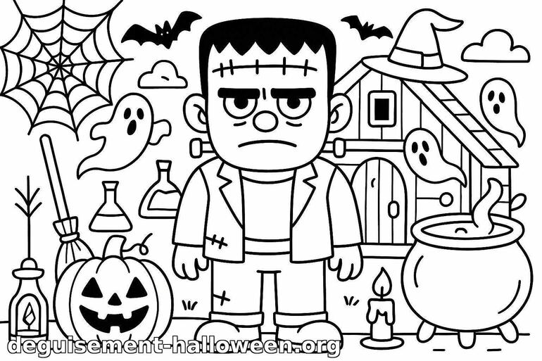 Coloriage Frankenstein pour Halloween