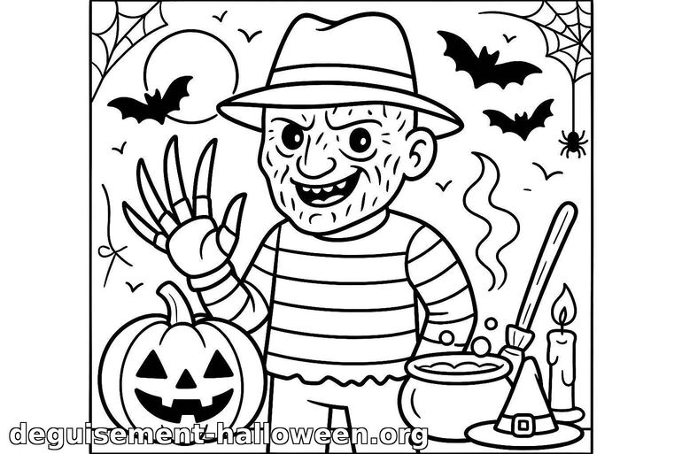 Coloriage Halloween : monstre avec griffes