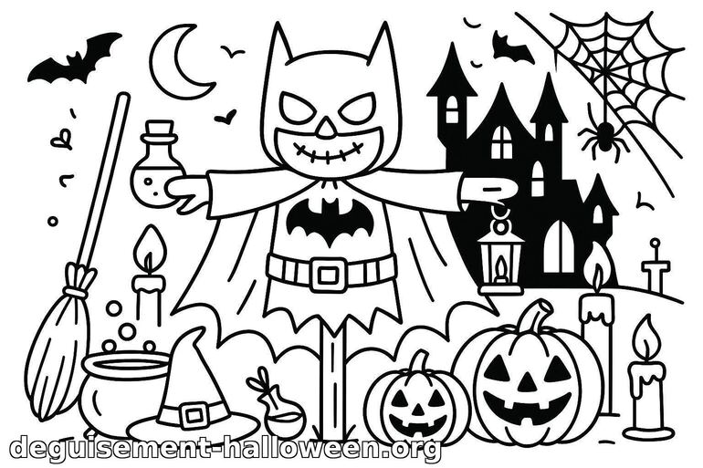 Coloriage Halloween super-héros effrayant