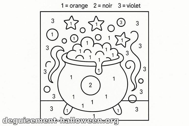 Coloriage de chaudron magique pour Halloween