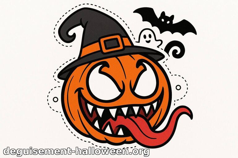 Coloriage de citrouille d'Halloween rigolote