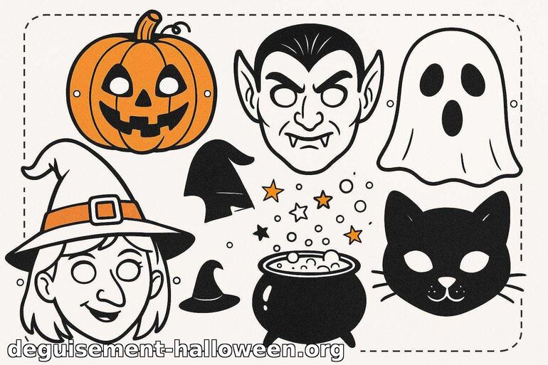 Coloriage de masques d'Halloween
