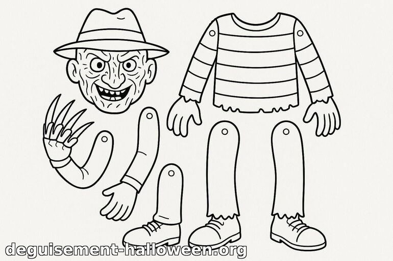 Coloriage de personnage d'horreur à découper