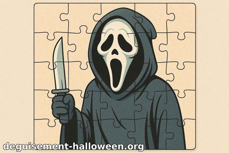Coloriage de Scream en puzzle