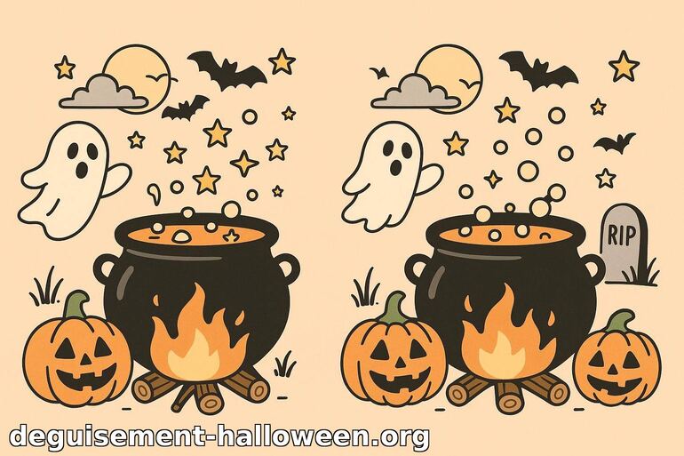 Jeu des différences Halloween à imprimer