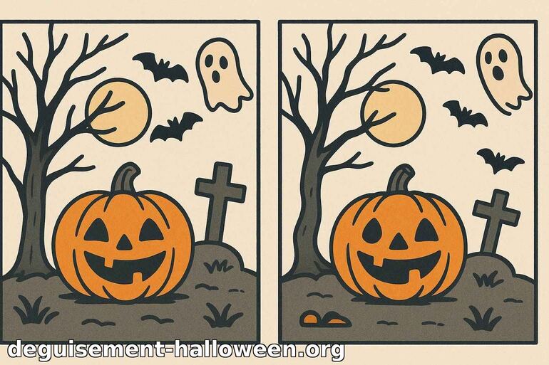 Jeu des différences Halloween : Citrouille effrayante
