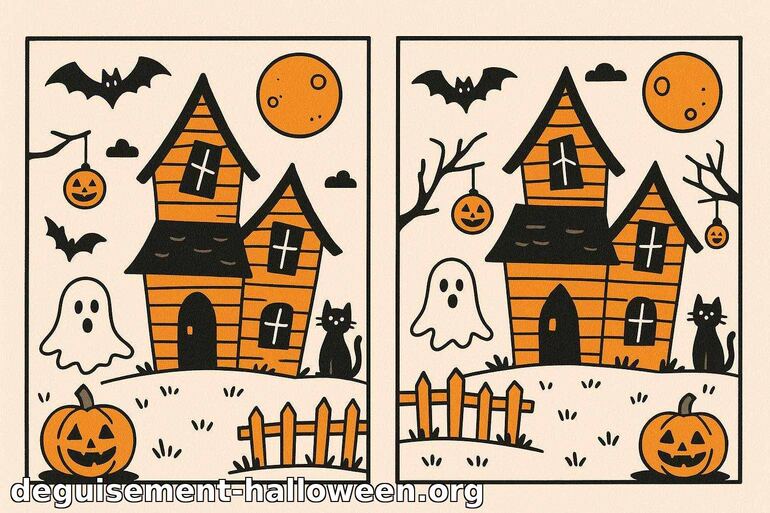 Jeu des différences : Maison hantée d'Halloween