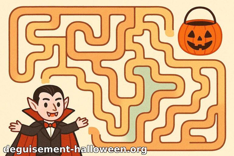 Labyrinthe d'Halloween avec vampire