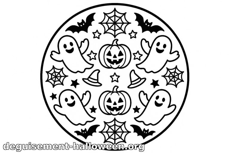 Coloriage de mandala Halloween