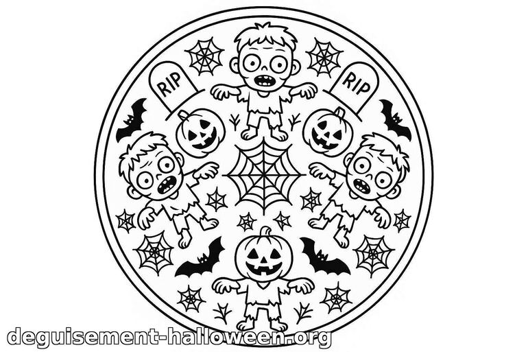 Coloriage de zombies d'Halloween