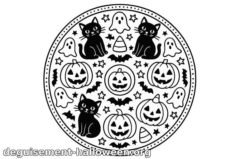 Coloriage mandala Halloween