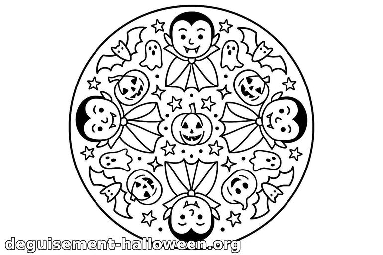 Coloriage mandala Halloween