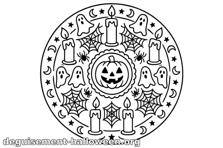 Coloriage mandala Halloween