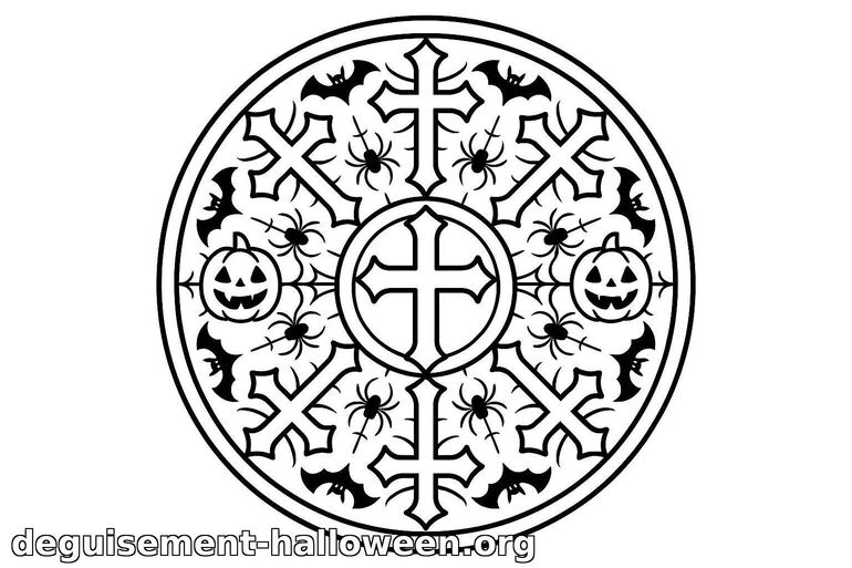 Coloriage mandala Halloween