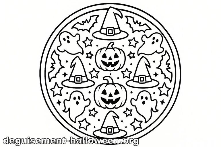 Coloriage mandala Halloween