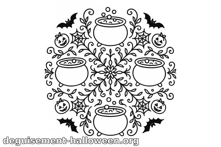 Coloriage mandala Halloween à imprimer