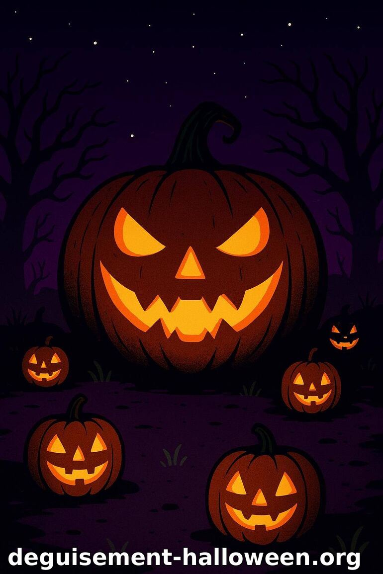 Illustration de citrouilles d'Halloween effrayantes