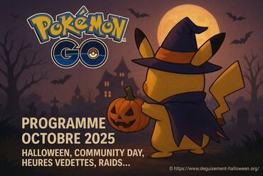 Programme octobre 2025 pokémon go : halloween, raids, community day et heures vedettes