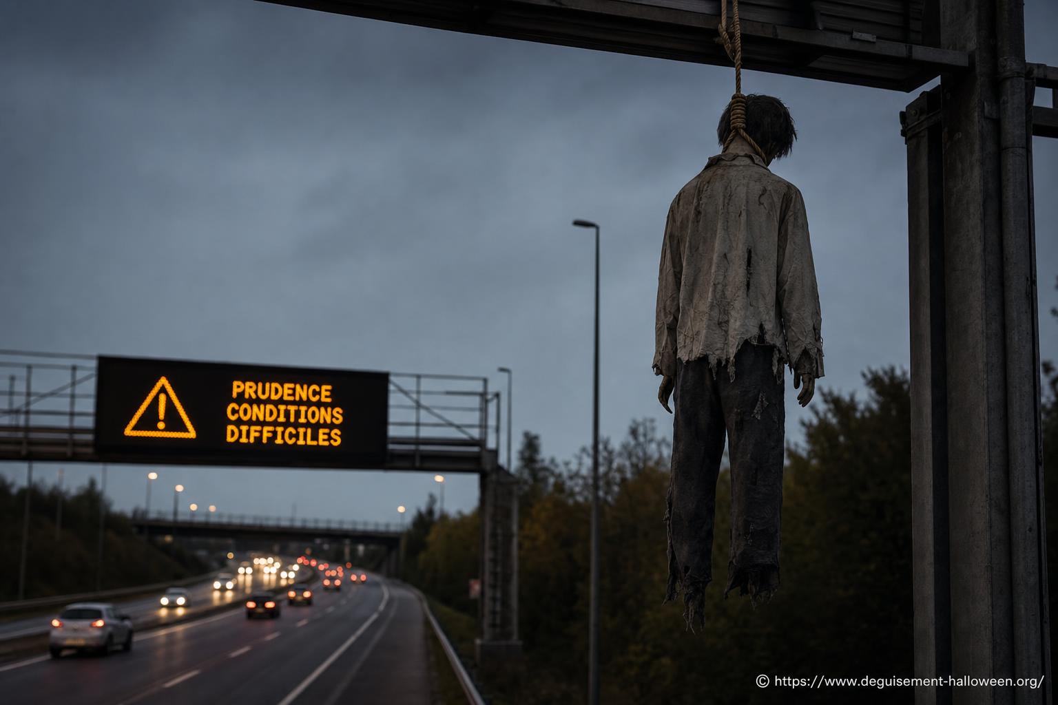 Un corps retrouvé pendu sur une autoroute : ils croyaient à une décoration d’halloween