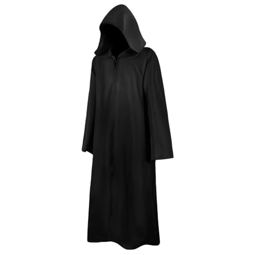 AOOWU Cape à Capuche Noire pour Halloween, Déguisement de So