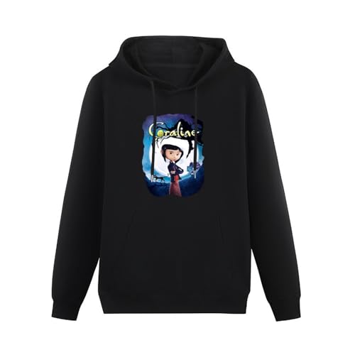 Coraline Adventure Movie Mens Hoodies Black Sweatshirt S
