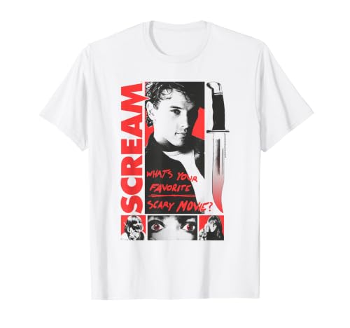 Scream Photo Collage Grid Retro 90s Horror Movie T-Shirt