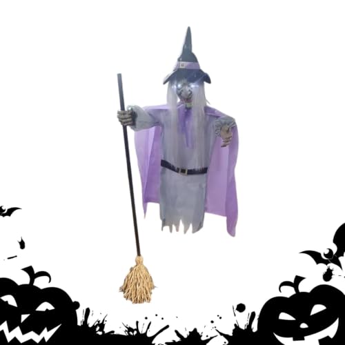 Sorcière Volante 1,83 m Décoration Halloween Animée Réaliste