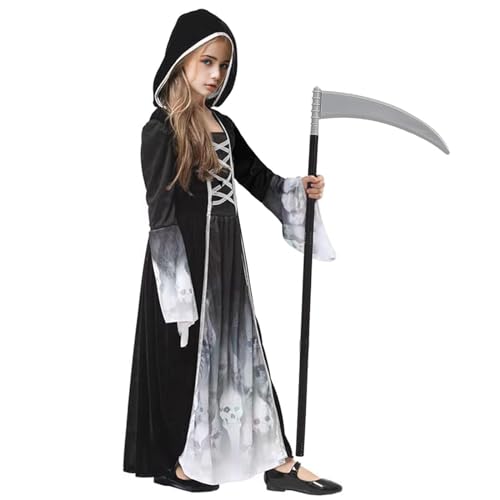 AOLIUP Deguisement Faucheuse Fille Halloween - Costume Fauch