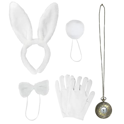 UILYNIU 5 Pièces Blanc Accessoires de Costume de Lapin Enfan