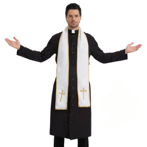JNAOZI Costume de prêtre, costume de vicaire pour homme, XXX
