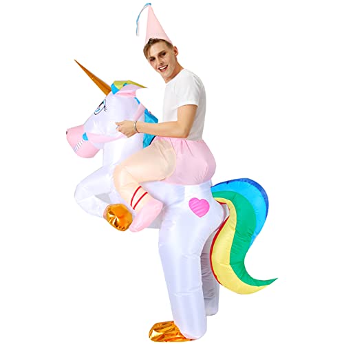 Arokibui Déguisement gonflable arc-en-ciel de licorne amusan