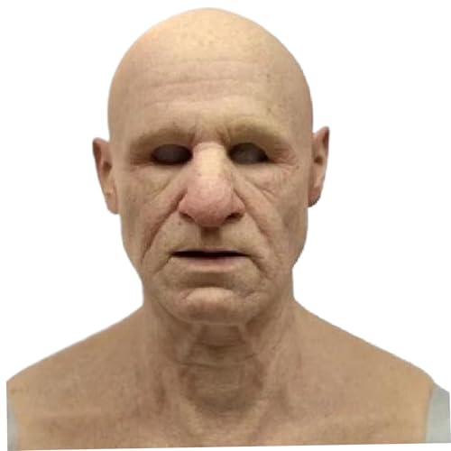 Lawnrden Masque facial réaliste, masque de vieil homme dHall