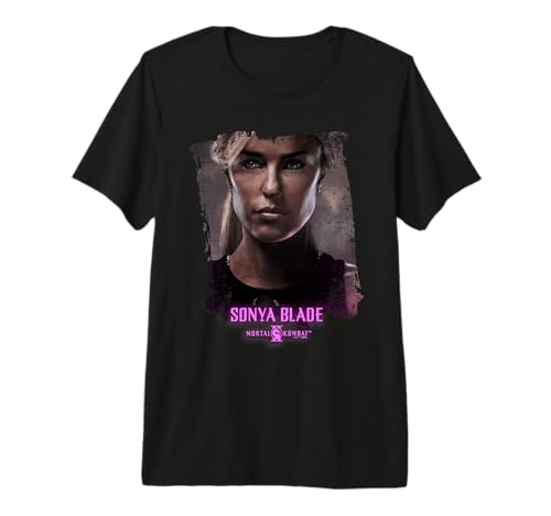 Mortal Kombat 2 Sonya Blade Portrait T-Shirt Haut de Gamme