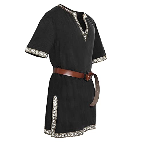 Tunique médiévale homme noire 3XL