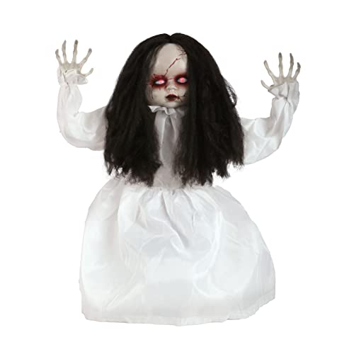 Animatronic Grande poupée en robe blanche 82 cm Décoration d